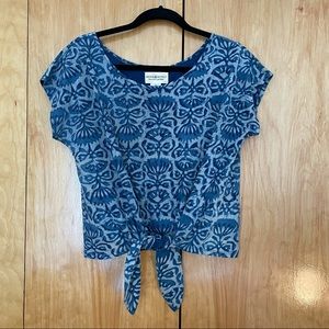 Denim & Supply Ralph Lauren Tie Front Jersey Top